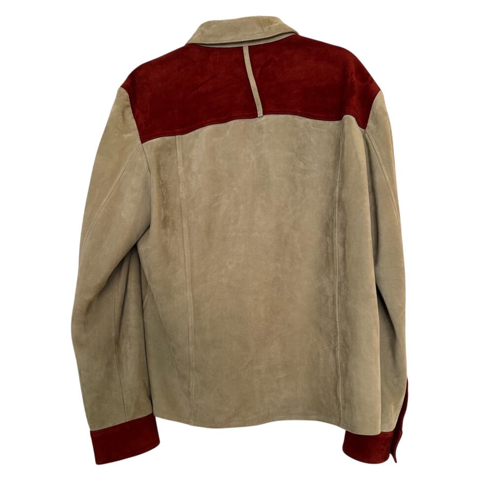 Salvatore Ferragamo Lamb Leather Red And Beige Pattern Jacket Ss20 View 2
